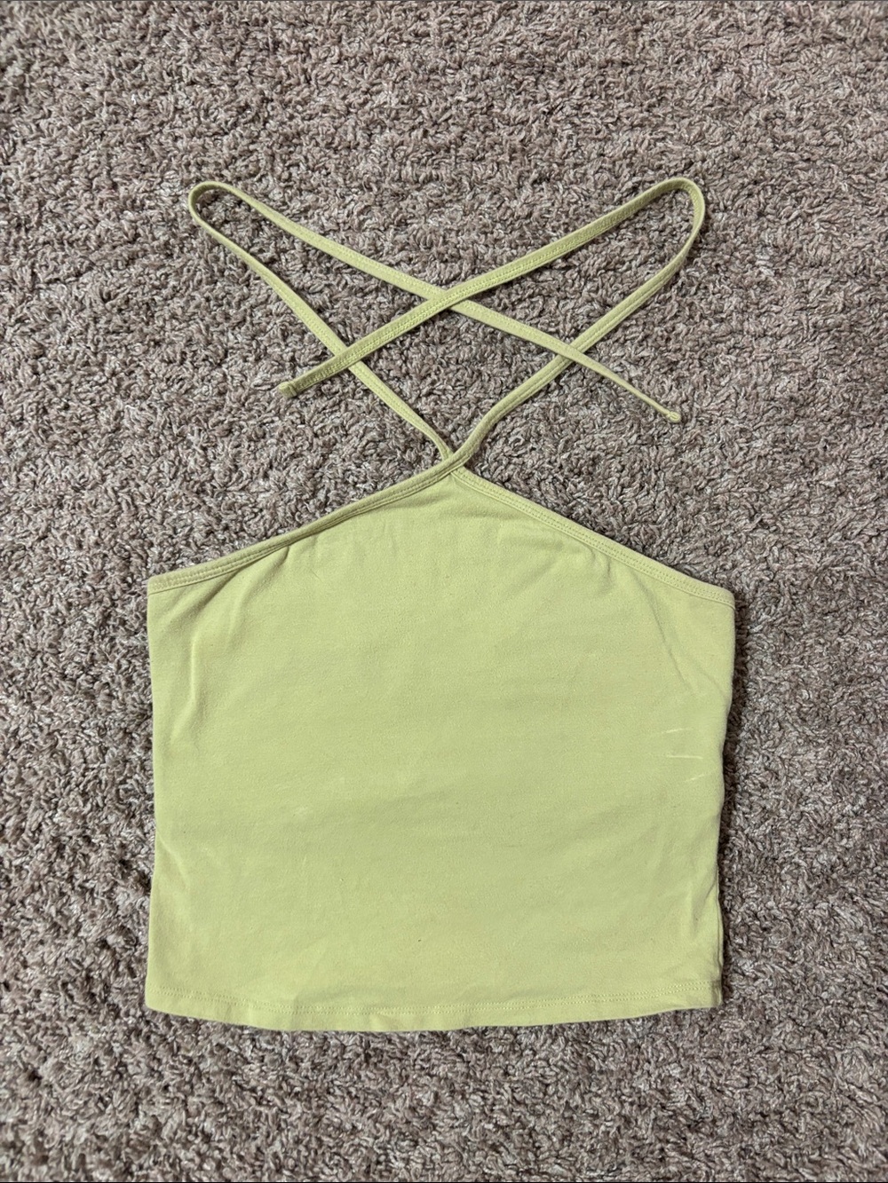 Hollister Light Green Crisscross Back Cropped Cami